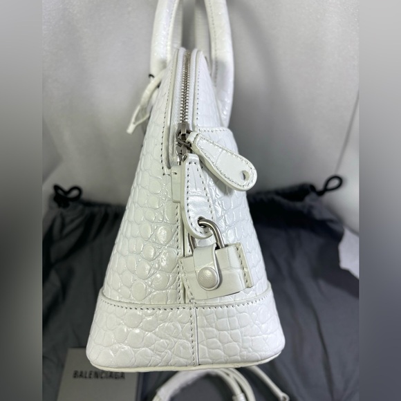 Balenciaga Croc Embossed Sm Ville Top Handle Bag. - Picture 6 of 12